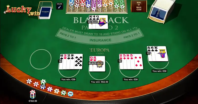 Quy trình chơi Blackjack bao gồm 4 bước cơ bản